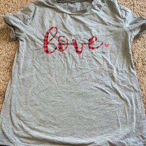 Gray Love Graphic Tee - Short Sleeve
